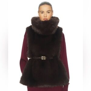 Helsa Faux Fox Gilet - Size XS/S